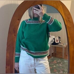 Handmade Knit Green Sweater